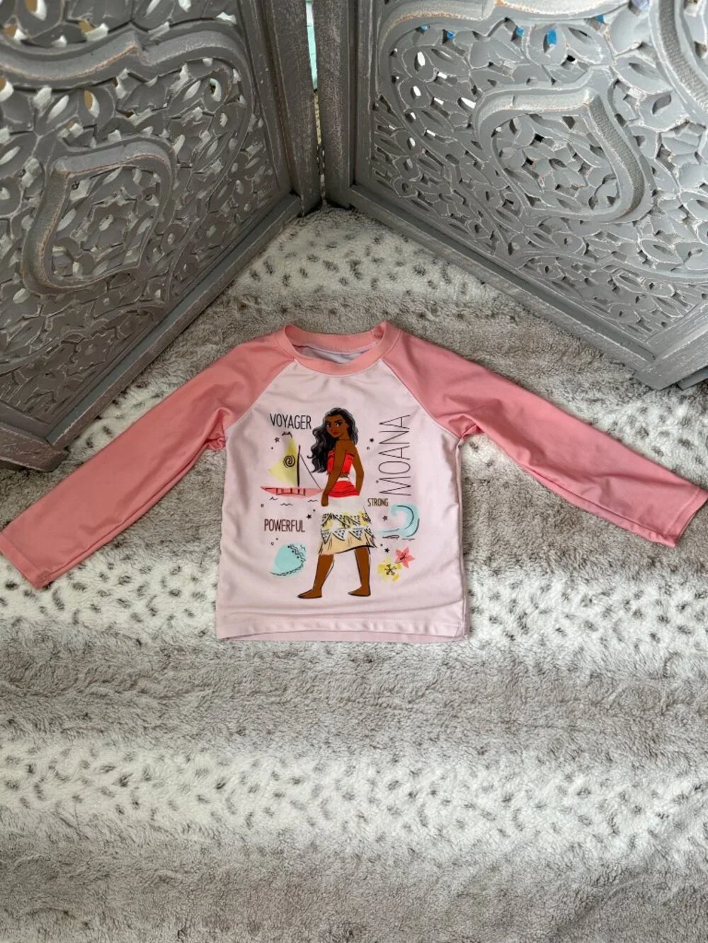 Disney Moana long sleeve rashguard girls 4T tropical beach summer vacation